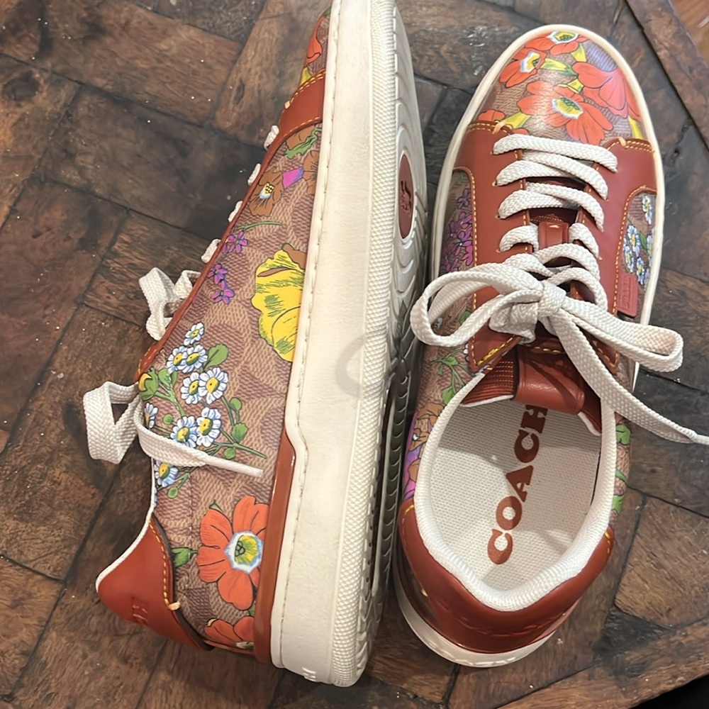 Coach Rare Floral Leather Sneakers